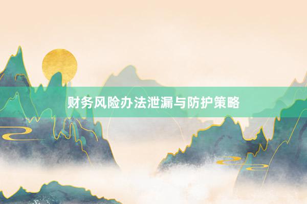 财务风险办法泄漏与防护策略